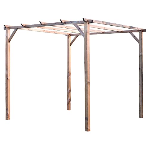 VERDELOOK Gazebo a pergola in Legno Senza Copertura, 3x3 m per arredo Esterni e Giardino