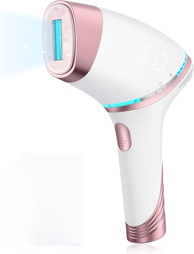 21J Epilatore Luce Pulsata IPL Con Raffreddamento a Ghiaccio, Illimitato Luce Pulsata Con 3 Testine di Cura, 5 Livelli di Energia, Per Donne e Uomini, Viso，Tutto il Corpo