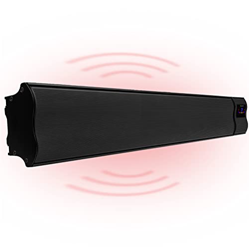 Klarstein Stufa Elettrica Basso Consumo, Colonnina Elettrica da Giardino 2400W, Termosifone Elettrico, Pannello Radiante Infrarossi con Telecomando, Stufetta Elettrica, Smart WIFI App, IP44, No CO2