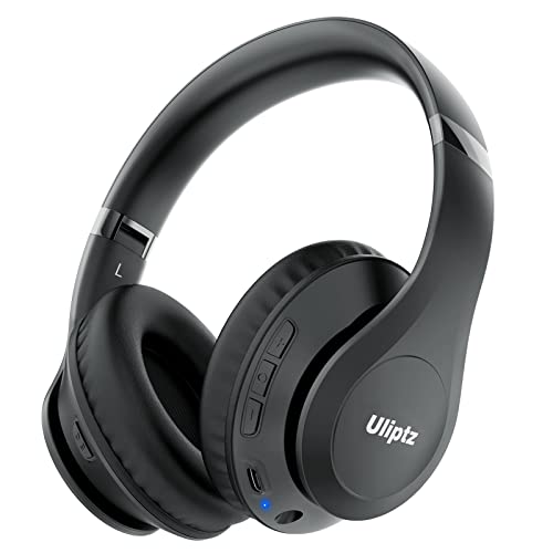 Uliptz Cuffie Wireless, 65 Ore Di Riproduzione, Over Ear, Senza Fili, Stereo HiFi con Microfono, Cuffie Bluetooth 5.3 per Viaggio/Ufficio/Telefono/PC (Nero)