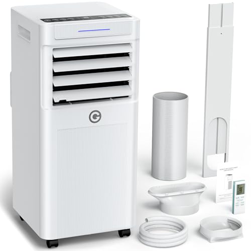 Condizionatore Portatile 7000 BTU con Deumidificatore 4 in 1, Ventilatore di Raffreddamento a 2 Velocità, Display Digitale e Telecomando, Kit Finestra, Timer 24 Ore Per Stanze Fino a 20 m²