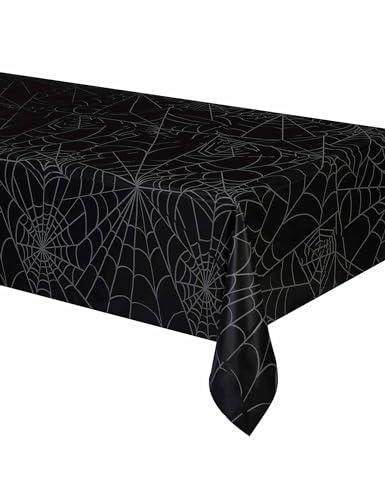 DEGUISETOI Tovaglia nera con ragnatele Halloween