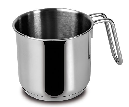 Lagostina Every Bollilatte Ø 12 cm in Acciaio Inox 18/10 con Fondo Lagoseal Plus, Esterno Satinato e Ampie Manicature, Adatta a Tutte le Fonti di Calore, Inclusa Induzione