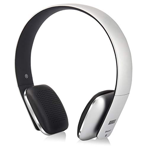 August EP636S - Cuffie Bluetooth Senza Fili NFC On-Ear, Microfono Intagrato e Batteria Ricaricabile, Compatibile con Smartphones, iPhone, iPad, PC, Tablet, Telefonini - Argento