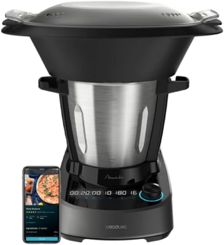 Cecotec Robot di Cucina Multifunzione Mambo 11090. 1600 W, 37 Funzioni, APP, Bilancia e Caraffa da 3,3 Litri in Acciaio Inox Adatto per Lavastoviglie, Ricettario e Accessori