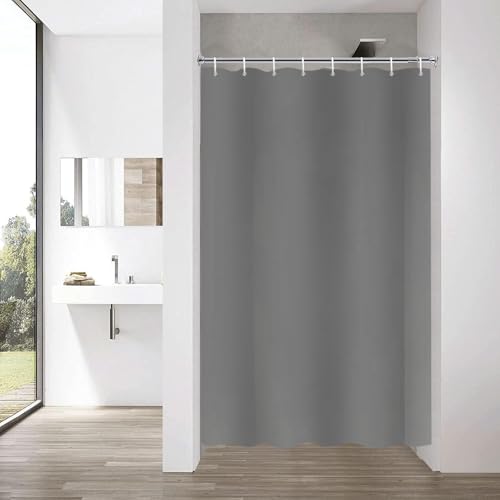 YISURE Tenda da doccia stretta, in tessuto durevole, resistente alla muffa, idrorepellente, lavabile, 120 x 200 cm (l x H), grigio