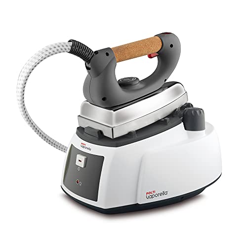 Polti Vaporella 505 Pro, Ferro da Stiro a Vapore con Caldaia e Tappo di Sicurezza, Pressione Max 3,5 Bar, Potenza 1750 W, Serbatoio 0,9 L, Impugnatura in Sughero Traspirante, Bianco e Grigio