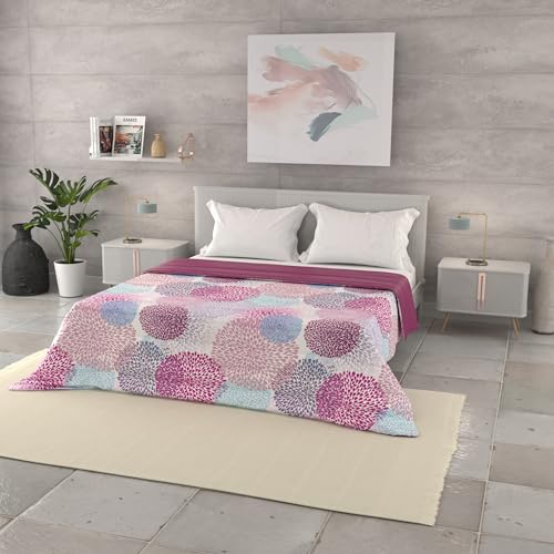 Trapuntino Estivo Linea BASIC Made in Italy Copriletto Stampato in Morbida Microfibra - Trapunta Primavera Estate Mezza Stagione - Soffioni, Matrimoniale 250x240cm