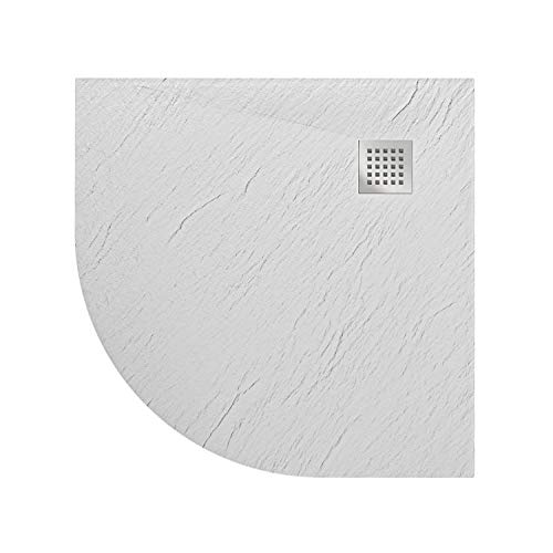 Idralite Piatto Doccia 90x90x2,6 CM Semicircolare Bianco Effetto Pietra MOD. Blend