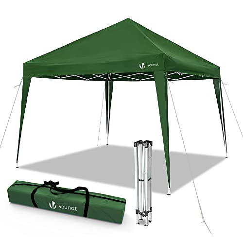 VOUNOT® Gazebo Pieghevole da Giardino 3x3 M, Mercato Tenda Pop up con 4 Sacchi di Sabbia di Peso e Sacca di Trasporto, Verde