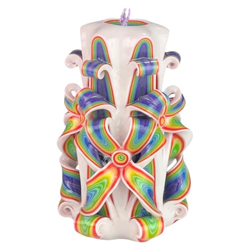 Candela di Design Fatta a Mano, Candela Decorativa Inodore Ø6.5 x h15 cm, Candela Cilindrica a Combustione Lunga 56 ore, Stoppini in Cotone Senza Fumo, Decorazione Domestica Ideale e Regalo Versatile