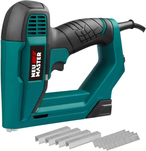NEU MASTER Sparachiodi Elettrica, Graffettatrice/Chiodatrice Elettrica per DIY Tappezzeria Leggera/Legno/Lavori Tessili, Inclusi 400 Graffe e 200 Chiodi