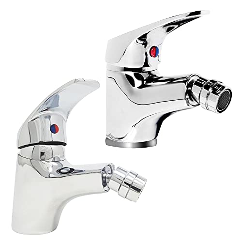 Kit 2 Rubinetti per Bagno Bidet Coppia Miscelatori in Ottone Cromato