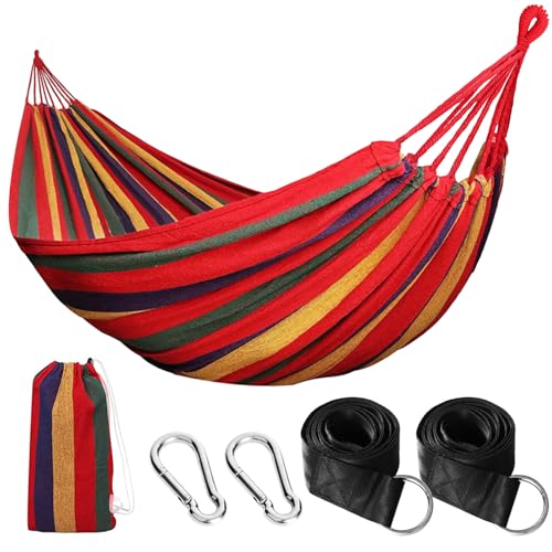 NXPZ Amaca da Campeggio Esterna, Amaca Doppia 200x150cm, Portata Massima 250kg, con Sacchetto da Trasporto, Cinghie in Nylon e Moschettoni, per Campeggio, Giardino, Interni, Balcone, Viaggio