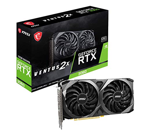 MSI GeForce RTX 3060 VENTUS 2X 12G OC Scheda grafica gaming - 12GB GDDR6, 1807 MHz, PCI Express Gen 4, 192-bit, 3x DP (v1.4), HDMI 2.1 (Supporta 4K)