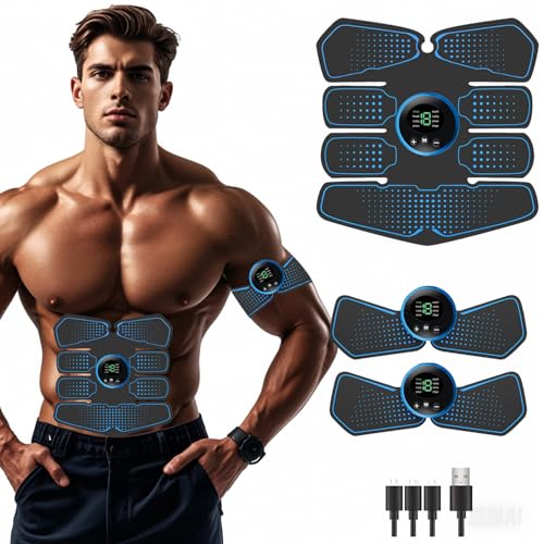 Queath Elettrostimolatore Muscolare, Cintura Elettrostimolatore per Addominali, ABS Trainer/Toner per Addome/Braccio/Vita/Gambe