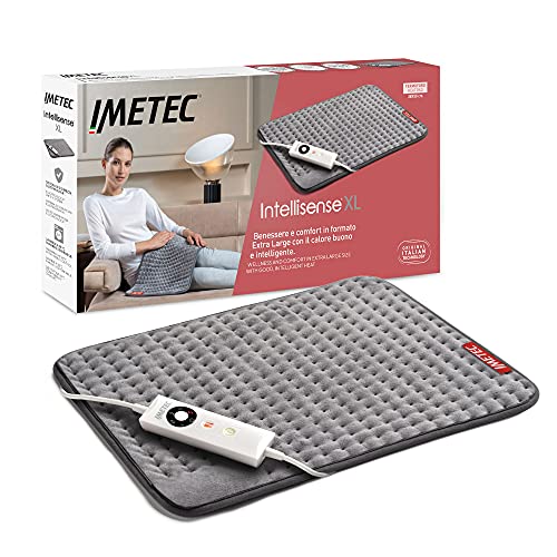 Imetec Intellisense XL, Termoforo Extra Large Schiena e Gambe, Cuscino termico, 38x50 cm, Tessuto Micro Peluche, 5 Temperature, Electro Block di Sicurezza, Riscaldamento Rapido, Lavabile in Lavatrice
