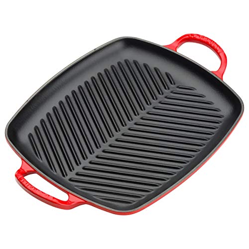 Le Creuest Grill rettangolare Evolution in ghisa vetrificata, 30 cm, Ciliegia, 20201300600422