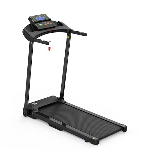 Tapis Roulant Pieghevole 2.5HP con APP - Velocità 1-12 km/h, 12 Programmi, Display LED, Portata 120kg, Ruote Easy Move, Sensore Cardio, Bicchiera (1000x390mm)