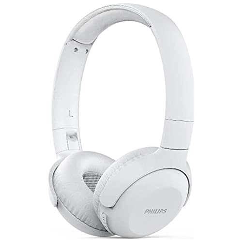 Philips Cuffie Auricolari UH202WT/00 Bluetooth On Ears, Senza Fili, Batteria 15 Ore, Cuscinetti Auricolari Morbidi, Microfono, Pieghevole, Bianco