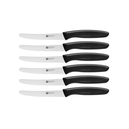 ZWILLING Set di Coltelli, 6 Pezzi, Coltelli da Cucina, Lunghezza Lama 12 cm, Acciaio Inox Speciale/Impugnature di Plastica, Twin Grip