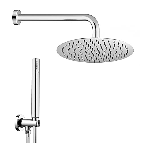 Set Incasso Doccia con doccetta in Ottone, Completo di soffione, Presa d’Acqua con Supporto e Laccio Doccia