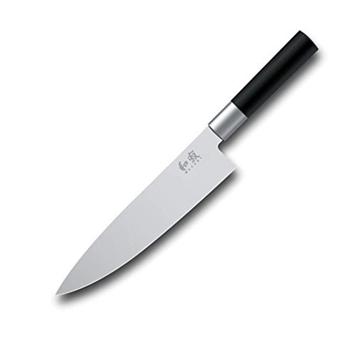 KAI Wasabi Black Coltello da Cucina 20,0 cm Lunghezza Lama - acciaio inossidabile 6A/1K6 lucidato 58 (±1) HRC - manico in polipropilene nero - Coltello da Chef - Made in Japan