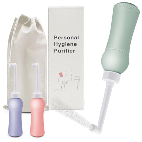 Bidet Portatile 500ml con Borsa organizer, Bottiglia Perineale Post Partum con Ugello Retrattile - Per Igiene Intima a Casa e in Viaggio, Sostituisce Salviette Umide, Risparmia Carta Igienica