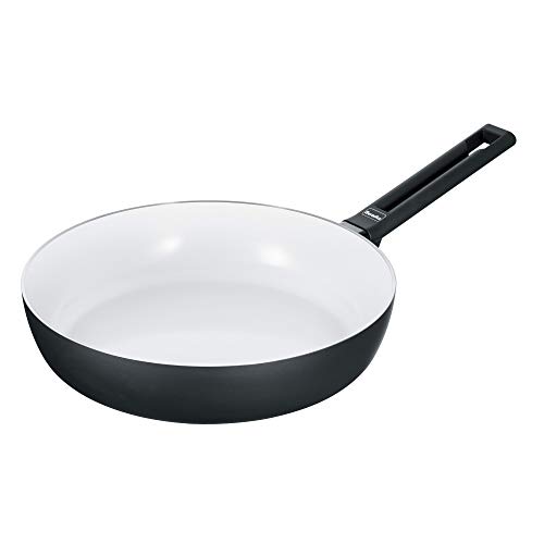 Berndes Alu Induction Smart Schmorpfanne 24 cm Padella Fonda, 2.1 Litri, Alluminio Forgiato, Schwarz/Weiß