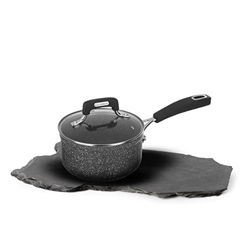 KASANOVA pentola antiaderente 16 cm con coperchio, per induzione e tutti i piani cottura New Petra Dark