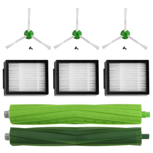 MIRTUX Confezione di accessori compatibile con Roomba E5 E6 i7 i3 i4 i6 j7 e5154 e5158. Kit di ricambi completo per e5 e6 i7 i7+. Ricambi di spazzole laterali, filtri, rulli estrattori.
