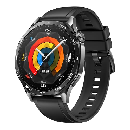 HUAWEI WATCH GT 5 46mm Smartwatch, Design Elegante, Nuova Modalità Corsa e Ciclismo, Monitoraggio della Salute, 14 Giorni di Durata della Batteria, iOS e Android, Nero
