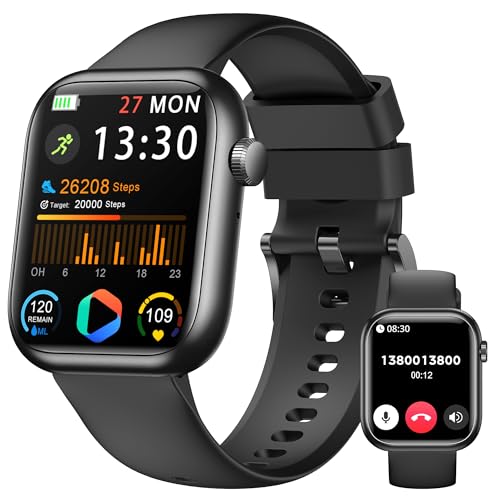 Smartwatch Uomo Donna, 1.83'' Orologio Smartwatch con Chiamata Bluetooth,Pressione Sanguigna/Cardiofrequenzimetro/Sonno,Contapassi,120+ Modalità Sportive, Impermeabile IP68 Smart Watch per Android&iOS