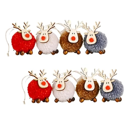 Gotyou Confezione Da 8 Ornamenti Natalizi In Feltro, Ciondoli Di Alce Natale, Decorazioni Natalizie In Legno Feltro, Possono Essere Utilizzati Su Alberi Di Natale, Vacanze, Decorazioni Per Feste