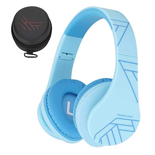 Cuffie Bluetooth per Bambini, PowerLocus P2 Cuffie Wireless Over-Ear, Cuffie Bluetooth 5.0 Pieghevoli, limite di volume di 85 dB, con Microfono, Micro SD, Cuffie Wireless e cablato,Custodia da viaggio
