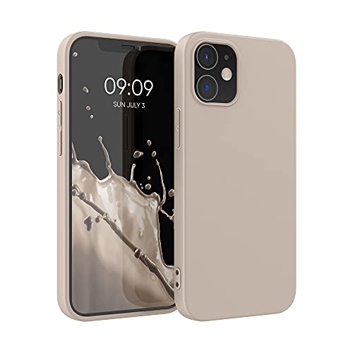 kwmobile Custodia Compatibile con Apple iPhone 12 / iPhone 12 Pro Cover - Back Case per Smartphone in Silicone TPU - Protezione Gommata - beige opaco