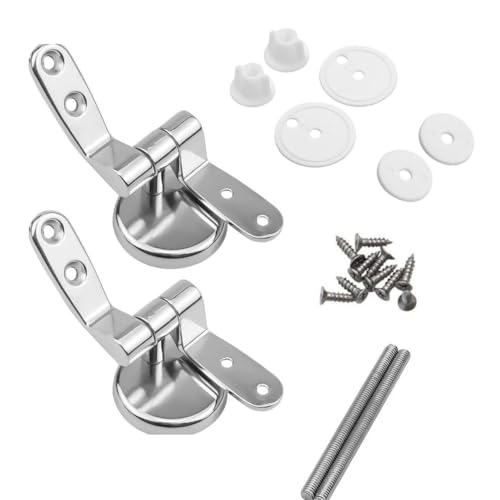 Cerniere Tavoletta Wc,Coppia di Cerniere Universali per Tavoletta Copriwater,2 pezzi Cerniere Copriwater, Cerniere Sedile WC Coppia,Kit Cerniera Fissa Riparazione,Kit Cerniera Fissa Riparazione