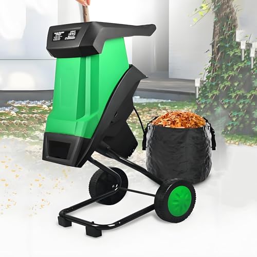 LBMED Trituratore Rami E Foglie, Cippatore Elettrico da 2400W con Contenitore Raccolta da 50L,velocità 4500giri/min E capacità Frantumazione Fino a 39mm,Anti-intasamento,Taglio Silenzioso,Regolare