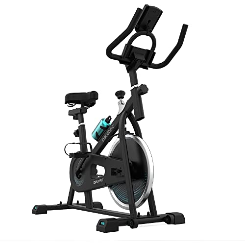 Cecotec Cyclette Indoor DrumFit Indoor 6000 Forcis. Volante inerziale 6 Kg, Resistenza Manuale, Monitor LCD, Supporto per Dispositivi, Bottiglia, Porta Bottiglie e Calapiés