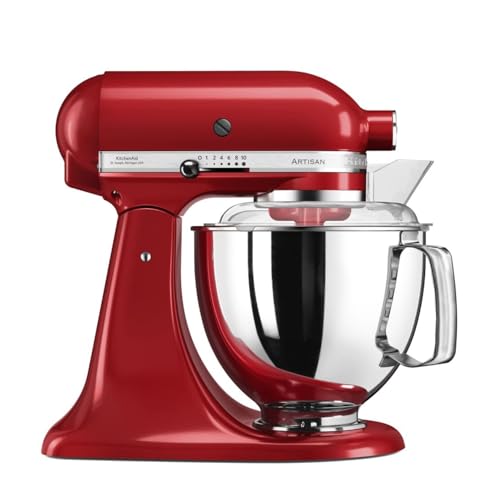 Kitchenaid 5KSM175 - Robot da cucina “Artisan”, rosso imperiale, in metallo, 4,8 l, 36 x 24 x 37 cm