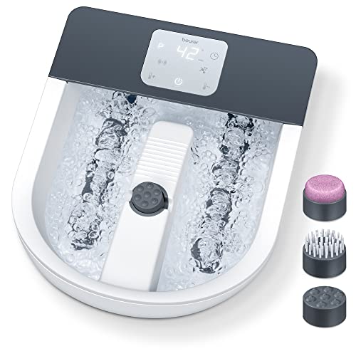 Beurer Foot Spa FB 60, Idromassaggiatore Plantare con Riscaldamento dell'Acqua, Idromassaggio, Massaggio Vibrante e 3 Zone di Temperatura
