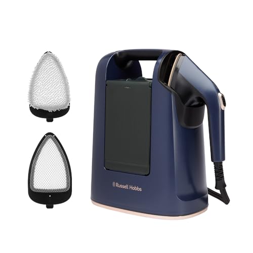 Russell Hobbs Ferro da Stiro Portatile 2in1, Stiratore verticale e Ferro Vapore, Steam Genie Maestro 1700W, 20g al minuto, 2 Accessori: Tessuti Delicati e Rivestimenti, Ceramica, 750ml, 27600-56