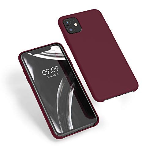 kwmobile Cover per Apple iPhone 11 Custodia - Back Case per Smartphone in Silicone TPU - Protezione Gommata - rosso rabarbaro