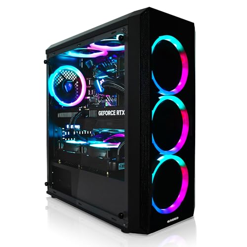 Greed® MK2 4K High End Gaming PC – AMD Ryzen 7 5700X 8 Core - Nvidia Geforce RTX 5060 – computer RGB ultra veloce + desktop Monster Raytracing con 4,6 GHz – 32 GB DDR4 RAM – 1TB SSD – WLAN + W11 Pro