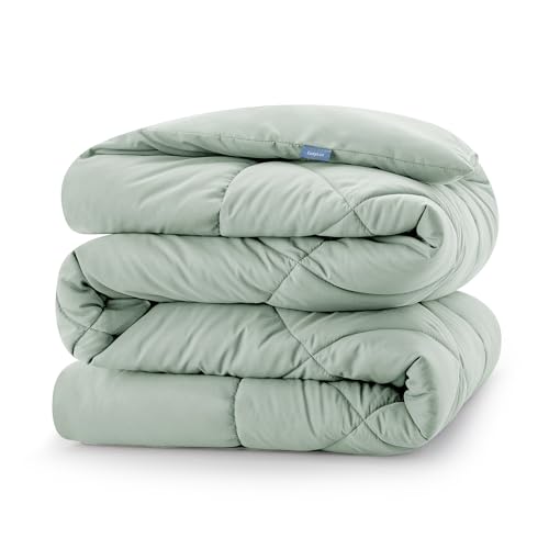 CozyLux Piumino Letto Matrimoniale 220x240 cm per 4 Stagioni, Piumino in Fibra 300 g/m² Autunnale Invernale, Trapunta in Microfibra Morbida e Traspirante, 240x220, Verde