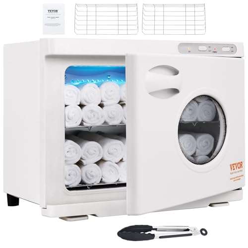 VEVOR Scaldasalviette Armadietto Sterilizzatore 23L con Luce UV 2 Ripiani con Griglia in Acciaio Inox, Scaldasalviette Riscaldamento per Asciugamani Armadietto da Spa Salone di Bellezza Bagno Hotel