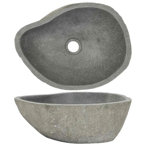 vidaXL Lavandino Ovale in Pietra di Fiume (37-46) x(29-36) cm