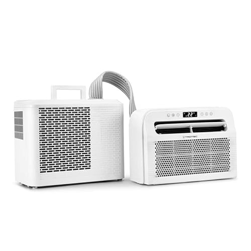 TROTEC PAC C 1500 S - Condizionatore portatile da campeggio 3 in 1 con raffreddamento, ventilazione e deumidificazione, 1500 W, serbatoio da 4,4 litri, ideale per tende, roulotte e attività all'aperto