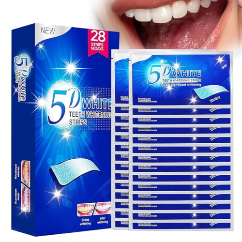 HAZMA 28 Striscie Strisce Sbiancanti Denti, Sbiancante Denti Professionale Kit, Cre-St 3D, Rimuove Le Macchie Profonde, Teeth Rapid Whitening, Sbiancamento Denti