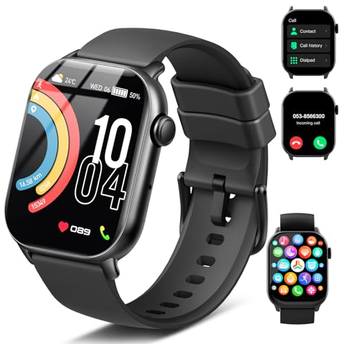 Smartwatch Uomo Donna Chiamate Bluetooth, 1.96'' Orologio Smartwatch con Cardiofrequenzimetro/Contapassi/Sonno/SpO2, 110+ Modalità Sportivo Smart Watch Impermeabil IP68 Fitness Tracker per Android iOS
